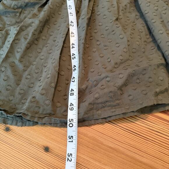 Emerson Fry Frances Dress 3 Size MED Moss Green Swiss Dot Maxi India Collection - Picture 13 of 14